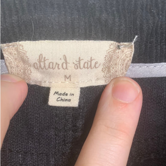 Altar'd State Corduroy Mini Skirt Full Zipper Black, Size M - Picture 3 of 4